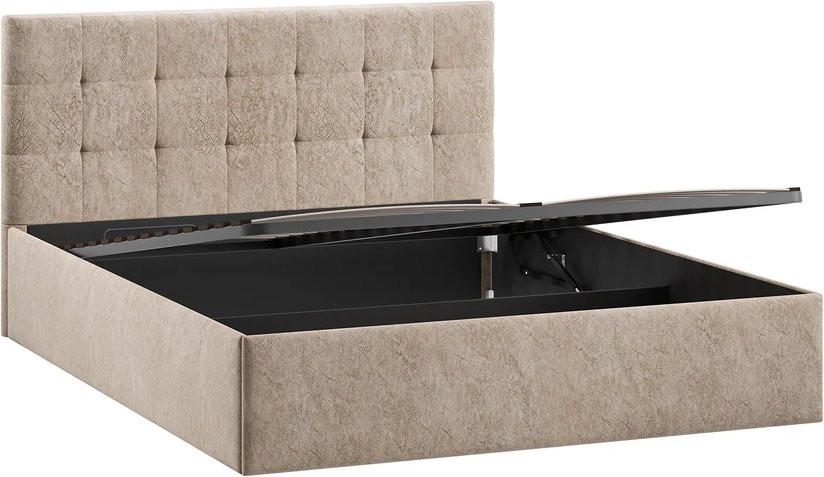 Кровать Трия Джоли Универсальная с ПМ Тип 1 180x200 (микровелюр Wellmart Dark Beige)