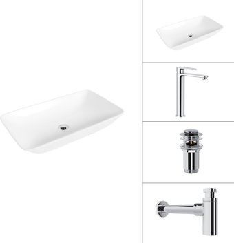 Умывальник Lauter 21886 + Moon 21СK81691C + сифон 21635CH + дон.клапан 21190CH (хром)