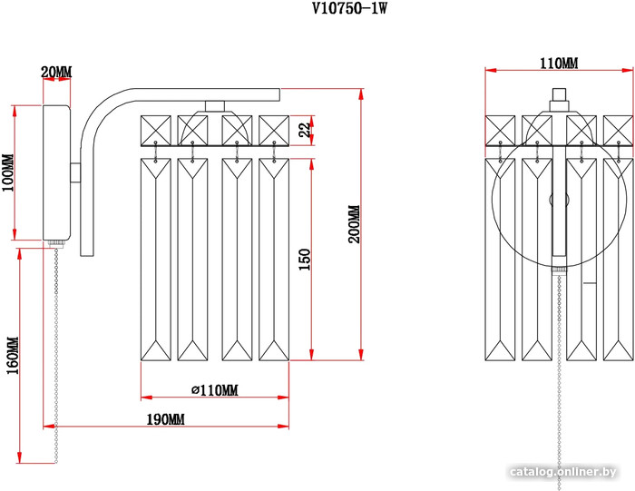 Бра Moderli Everly V10752-1W