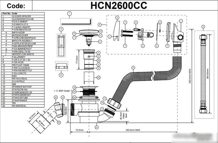 Сифон McAlpine HCN2600CC-15MM