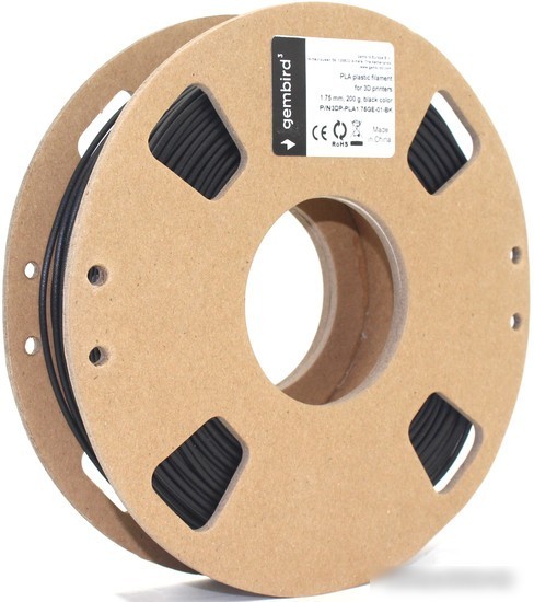 Пластик Gembird PLA 1.75 мм 200 г (черный)