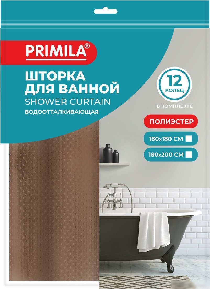 Шторка-занавеска для ванны Primila 700091 (180x180)