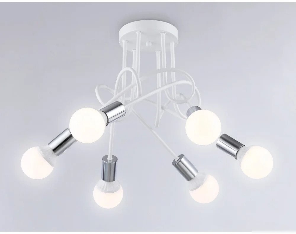 Люстра средней высоты Ambrella light Traditional TR80417/5 WH/CH (белый/хром )
