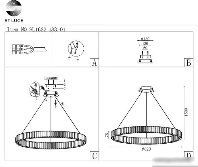 Припотолочная люстра ST Luce Tivoli SL1622.183.01