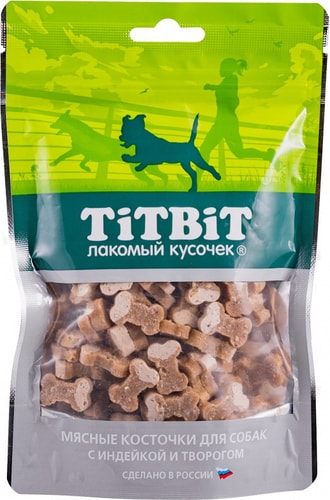 Лакомство для собак TiTBiT Мясные косточки с индейкой и творогом 145 г