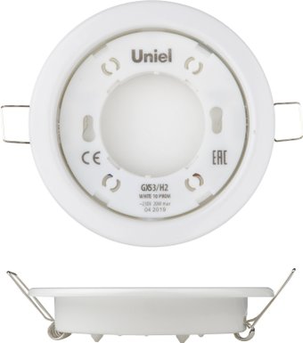 Точечный светильник Uniel GX53/H2 WHITE 10 PROM UL-00005051