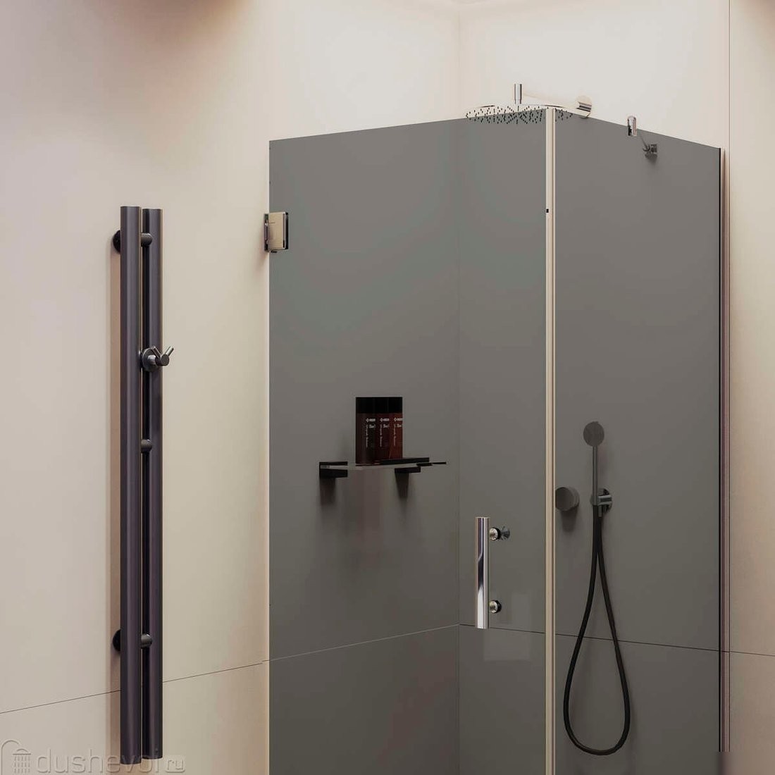 Душевой уголок MaybahGlass MGY-1309-4 (графитовое стекло/хром глянцевый)