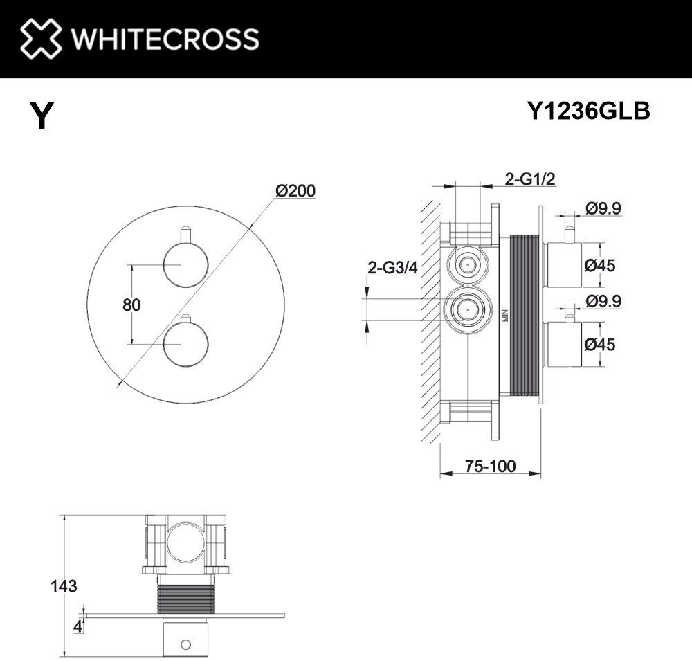 Смеситель Whitecross Y Y1236GLB (брашированное золото)