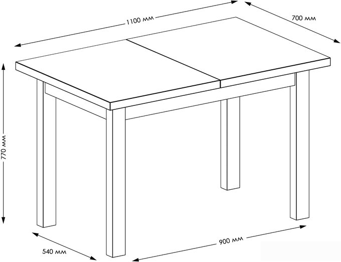 Кухонный стол Senira Кастусь 110-145x70 (дуб вотан/венге)