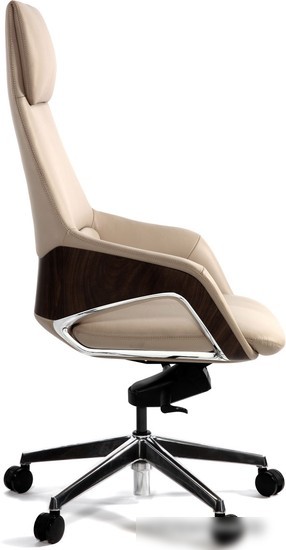 Кресло Norden Шопен FK 0005-A Beige Leather (кожа бежевая/алюминий)