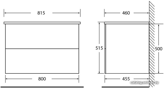 BelBagno Тумба под умывальник Etna-800-2C-SO-RW-P (rovere moro)