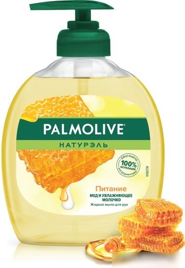 Косметика по уходу за телом Palmolive Мыло жидкое Натурэль питание мед и увлажняющее молочко 300 мл