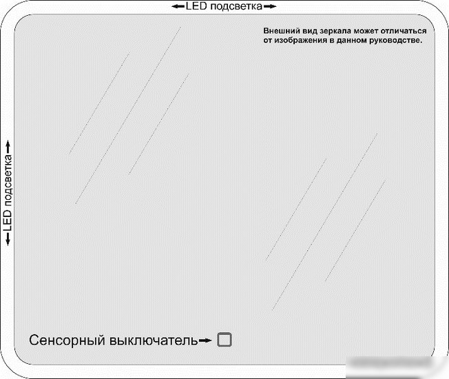 Пекам Зеркало LED Astra1-120х80s (с сенсором на прикосновение)