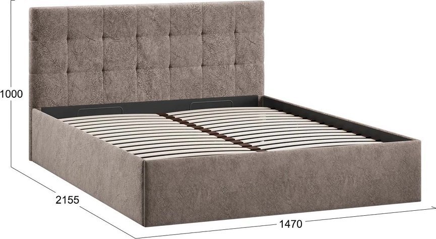 Кровать Трия Джоли Тип 1 универсальный 140x200 (микровелюр Wellmart Latte)