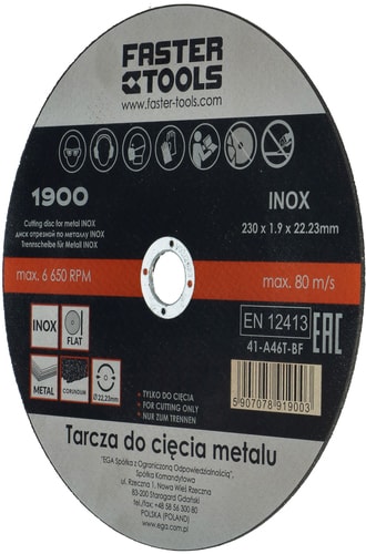Отрезной диск Faster Tools 1900