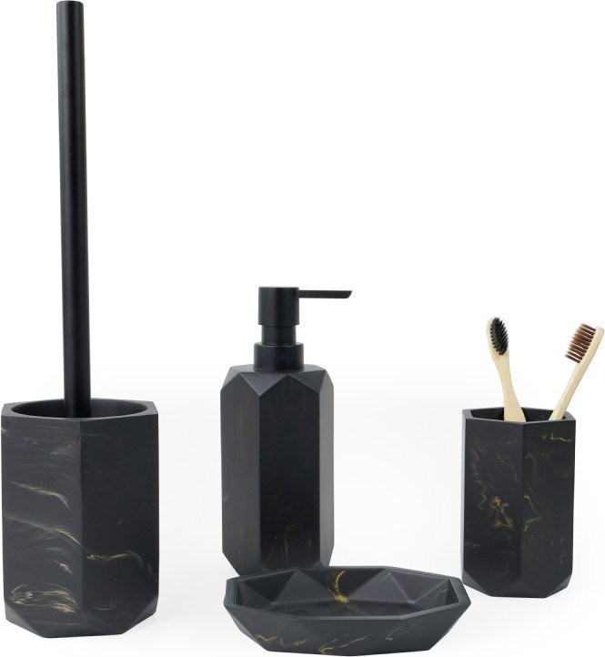 Набор стаканов для зубной щетки и пасты FORA Anthracite FOR-ANT044