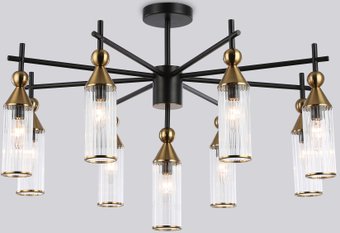 Подвесная люстра Ambrella LH55258/9 BK/BS/CL (черный/латунь/прозрачный)