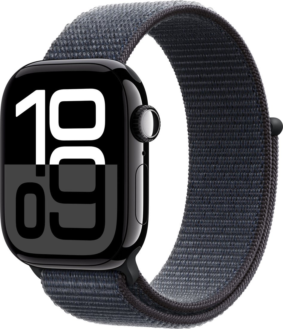 Умные часы Apple Watch Series 10 42 мм (алюминиевый корпус, черный/темно-серый, нейлоновый ремешок)