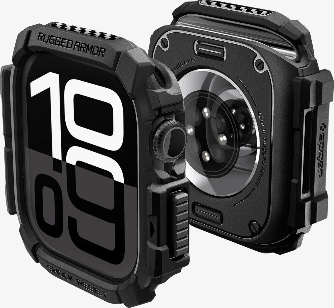 Чехол Spigen Rugged Armor для Apple Watch 10 42 мм ACS08585 (черный)