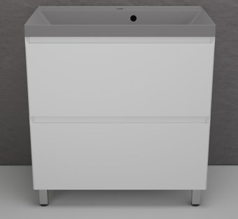 Symbolite Тумба с умывальником Манхэттен 70 Plus 2 ящика + Asti 70x45 (белый матовый/серый шелк)