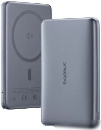 Внешний аккумулятор Baseus PicoGo AM41 Ultra-Slim Qi2 Magnetic Power Bank 10000mAh (серый)
