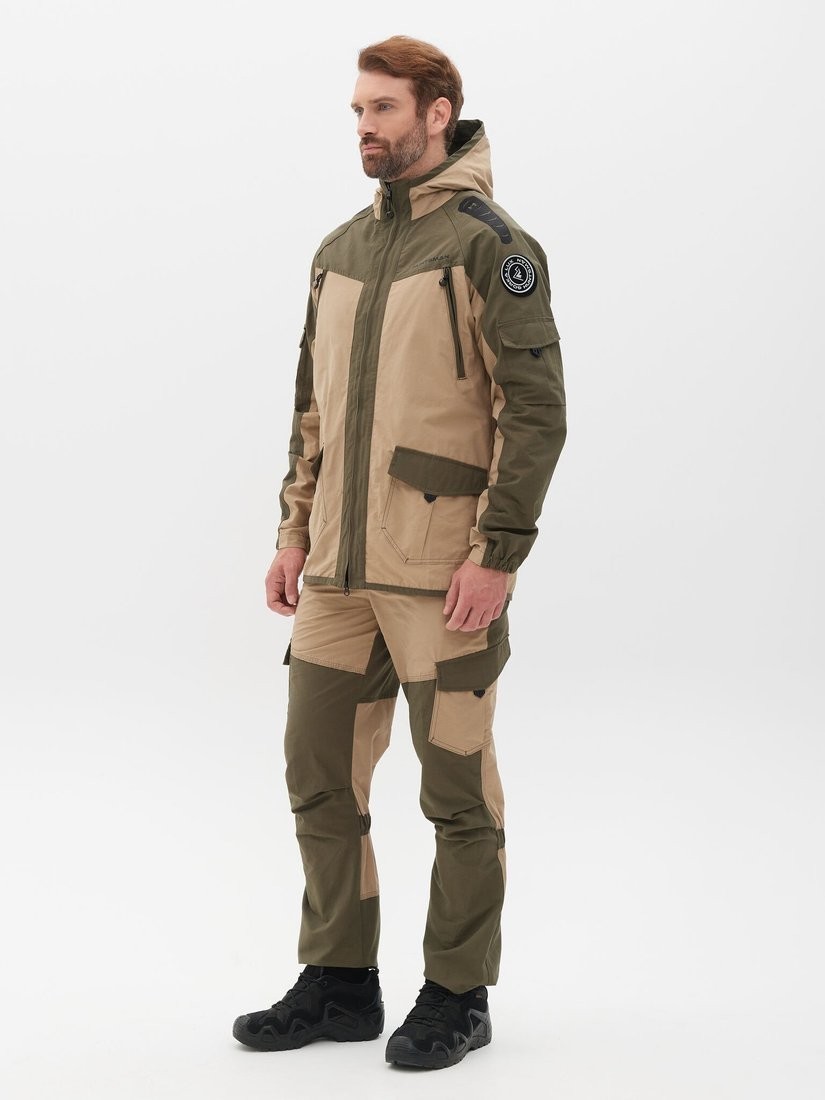 Костюм Huntsman Горка-Люкс Хаки/Песок Nylon Cotton Рип-Стоп (р.56-58/170-176)