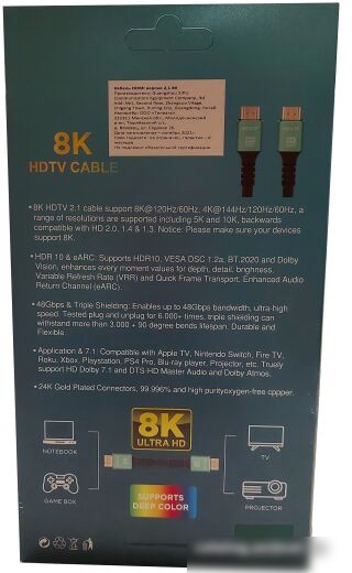 Кабель SIPU BC 8K HDMI - HDMI (5 м, черный)