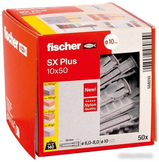 Дюбель универсальный Fischer SX Plus 10X50 568010 (50 шт)