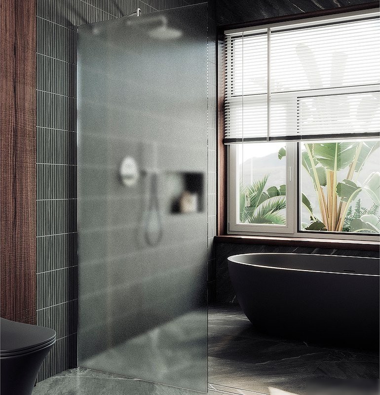 Душевая стенка MaybahGlass 89x195 MGD-690-4ш (сатин стекло/хром глянцевый)
