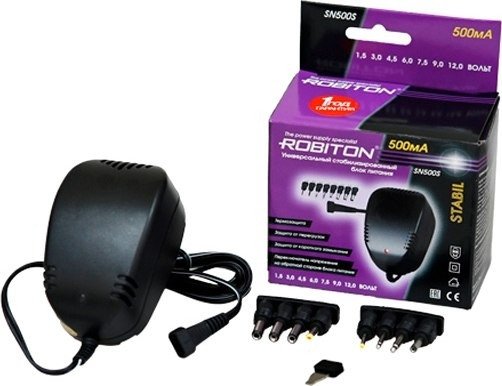 Адаптер питания Robiton SN500S 500мА БЛ04400