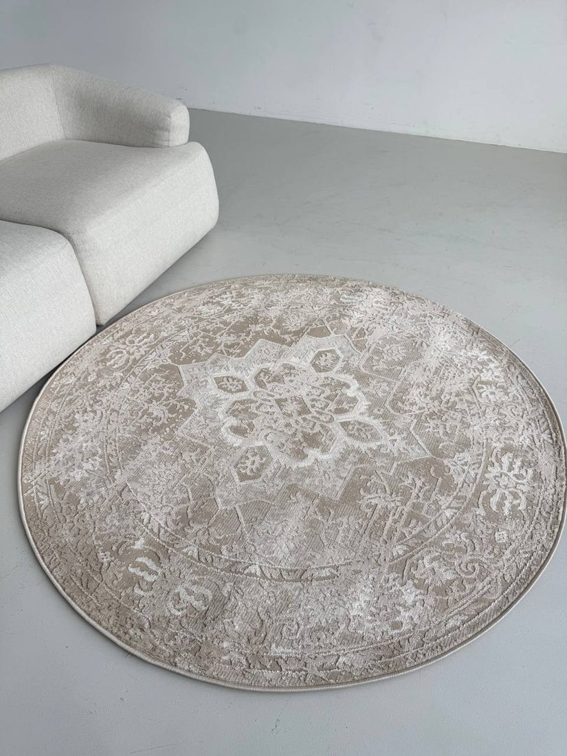 Ковер для жилой комнаты LAXMI Comfort 329 круг (1.2x1.2, Beige/Beige)
