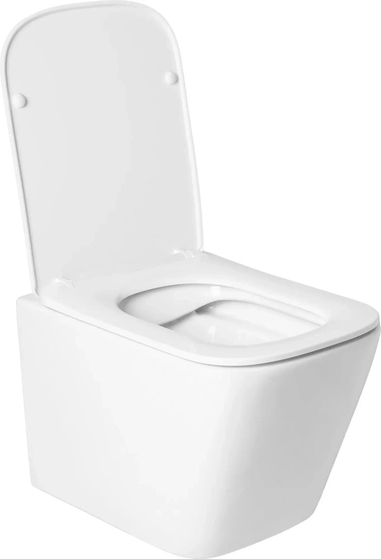 Унитаз подвесной Saniteco KW-9004WS + 501 + K02-W (с кнопкой, белый)