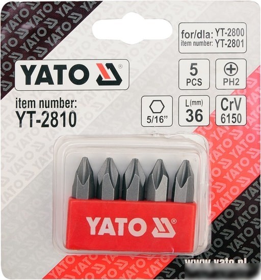 Набор бит Yato YT-2810 (5 предметов)