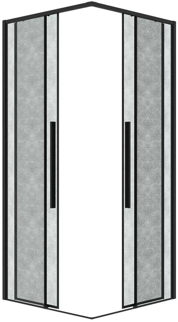 Душевая дверь Grossman Galaxy 80x195 1/2.K33.01.80.21.02 (черный матовый/стекло шиншилла)