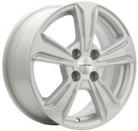 Литые диски Khomen KHW1502 (Solaris II) 15x6" 4x100мм DIA 54.1мм ET 46мм F-Silver