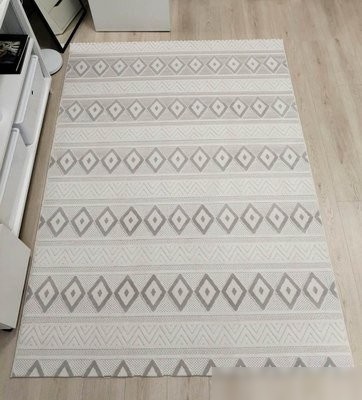 Ковер для жилой комнаты Radjab Carpet Сканди Сизаль Прямоугольник 10926C 12252RK (1.4x2, Grii/Krem)