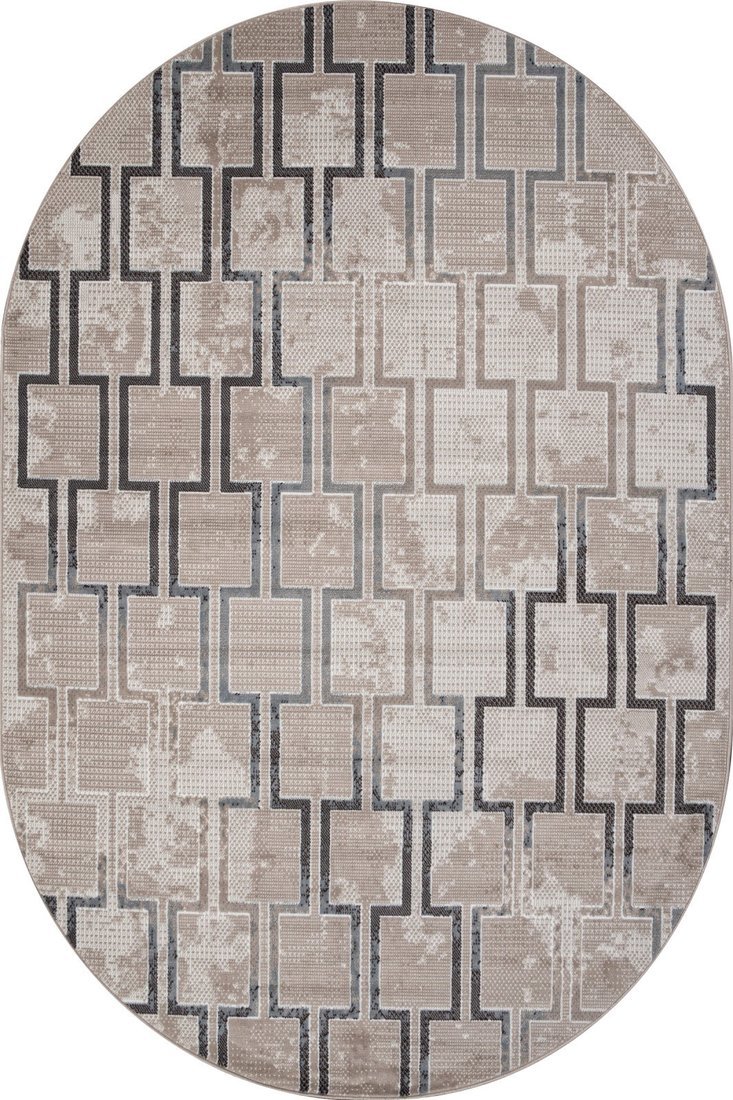 Ковер для жилой комнаты Merinos Sierra F353-OVAL-BEIGE-BLUE (1.8x2.5)