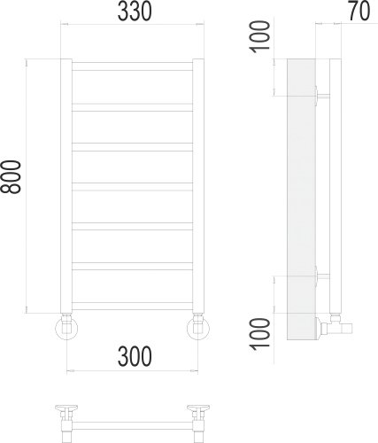 Полотенцесушитель TERMINUS Классик П8 500х800 нп 500