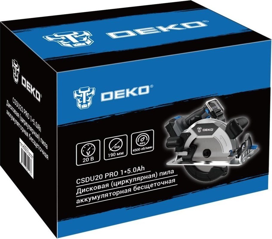 Дисковая (циркулярная) пила Deko CSDU20 PRO 083-1105 (с 1-им АКБ)
