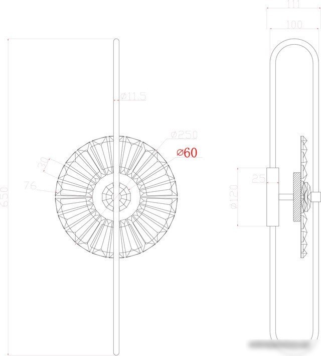 Бра Arte Lamp Almaaz A2563AP-1PB
