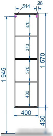 Эстет Шкаф-пенал Monaco R 40x34x157 ФР-00002156