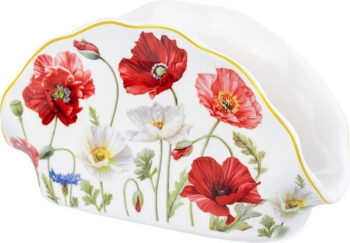 Салфетница Elan Gallery Маки New Bone China 420456