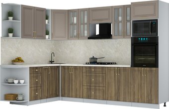 Готовая кухня Интерлиния Мила Шато 1.88x3.0 ВТ LV (луна/дуб вотан/опал светлый)