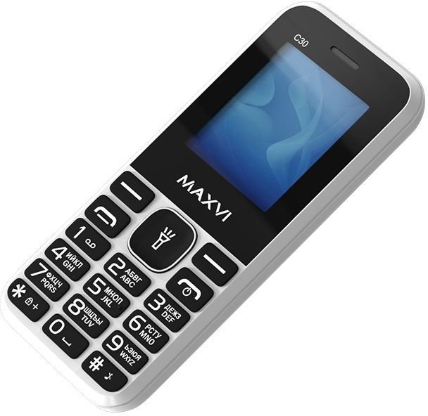 Кнопочный телефон Maxvi C30 (белый)