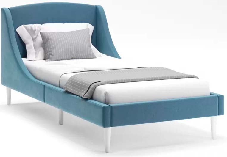 Кровать MONOFIX Лотти 90x200 (микровелюр/серый/голубой)