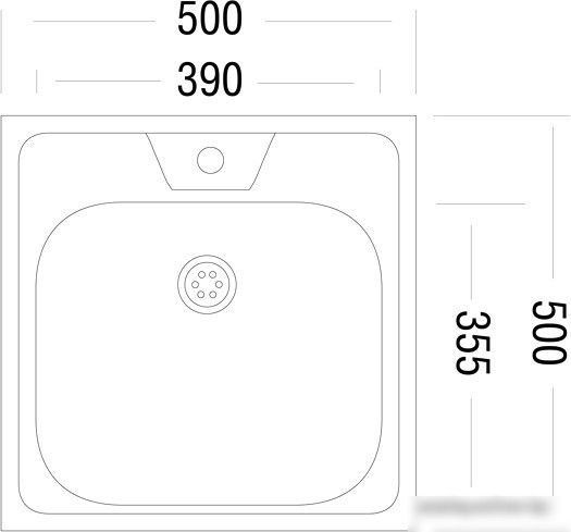 Кухонная мойка Ukinox Стандарт STD500.500 ---4C 0C- (с сифоном)