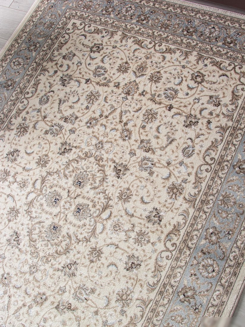 Ковер для жилой комнаты Merinos Valencia Deluxe F014-STAN-CREAM-L.BLUE (3x4)