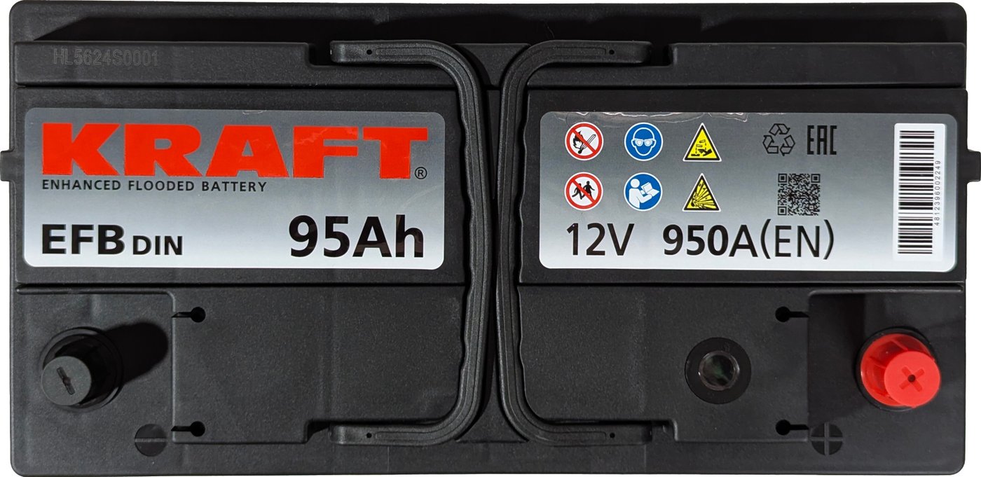 Автомобильный аккумулятор KRAFT EFB R+ (95 А·ч)
