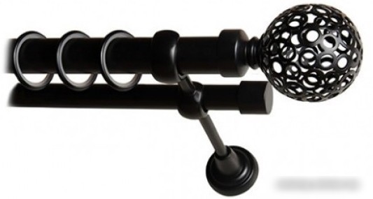 Наконечник для карниза Lm Decor YF095 Ажур 25мм (черный матовый)