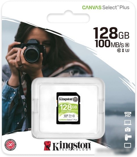 Карта памяти Kingston Canvas Select Plus SDXC 128GB